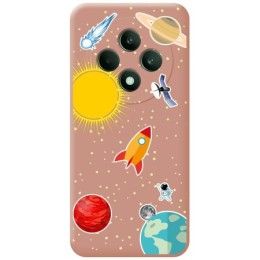 Funda Silicona Líquida Rosa para Oppo Reno 12F 4G / 12 F 5G diseño Espacio Dibujos