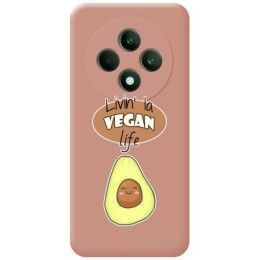 Funda Silicona Líquida Rosa para Oppo Reno 12F 4G / 12 F 5G diseño Vegan Life Dibujos