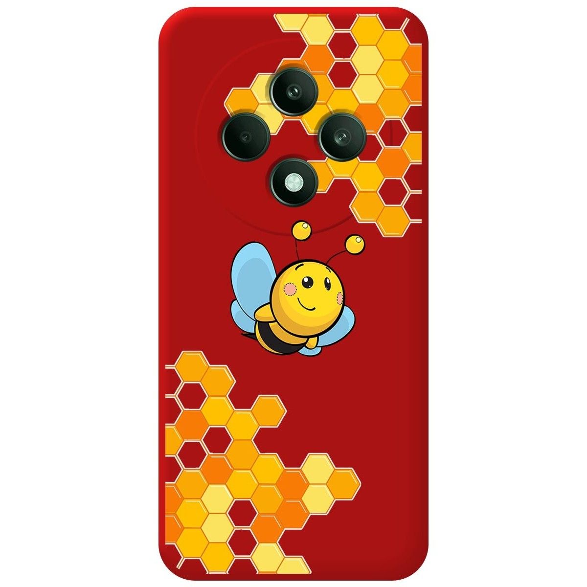 Funda Silicona Líquida Roja para Oppo Reno 12F 4G / 12 F 5G diseño Abeja Dibujos