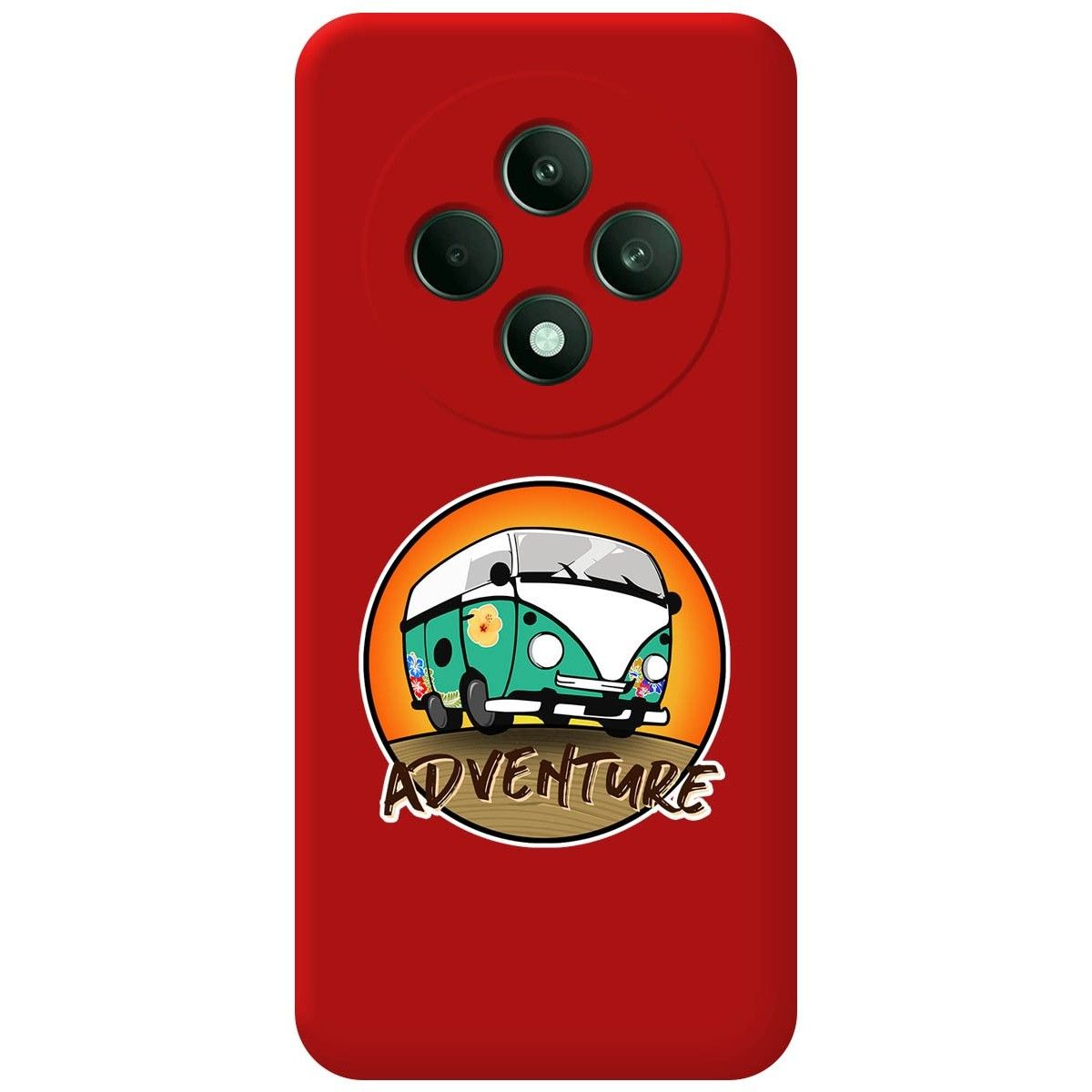 Funda Silicona Líquida Roja para Oppo Reno 12F 4G / 12 F 5G diseño Adventure Dibujos