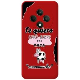 Funda Silicona Líquida Roja para Oppo Reno 12F 4G / 12 F 5G diseño Vaca Dibujos