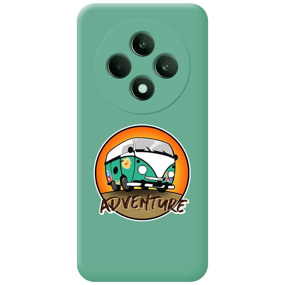 Funda Silicona Líquida Verde para Oppo Reno 12F 4G / 12 F 5G diseño Adventure Dibujos