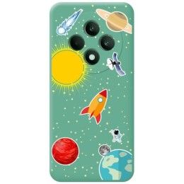 Funda Silicona Líquida Verde para Oppo Reno 12F 4G / 12 F 5G diseño Espacio Dibujos