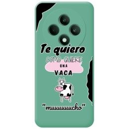 Funda Silicona Líquida Verde para Oppo Reno 12F 4G / 12 F 5G diseño Vaca Dibujos