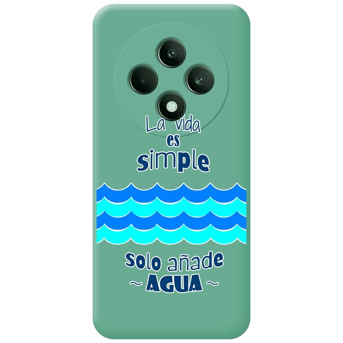 Funda Silicona Líquida Verde para Oppo Reno 12FS 4G / 12 FS 5G diseño Agua Dibujos