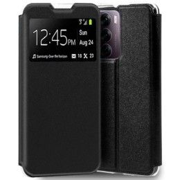 Funda Libro Soporte con Ventana para Oppo Reno 12 Pro 5G color Negra