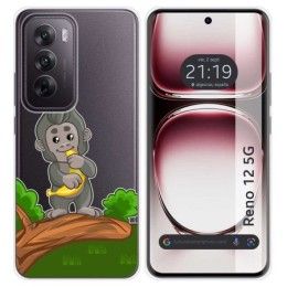 Funda Silicona Transparente para Oppo Reno 12 5G diseño Mono Dibujos