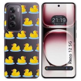 Funda Silicona Transparente para Oppo Reno 12 5G diseño Pato Dibujos