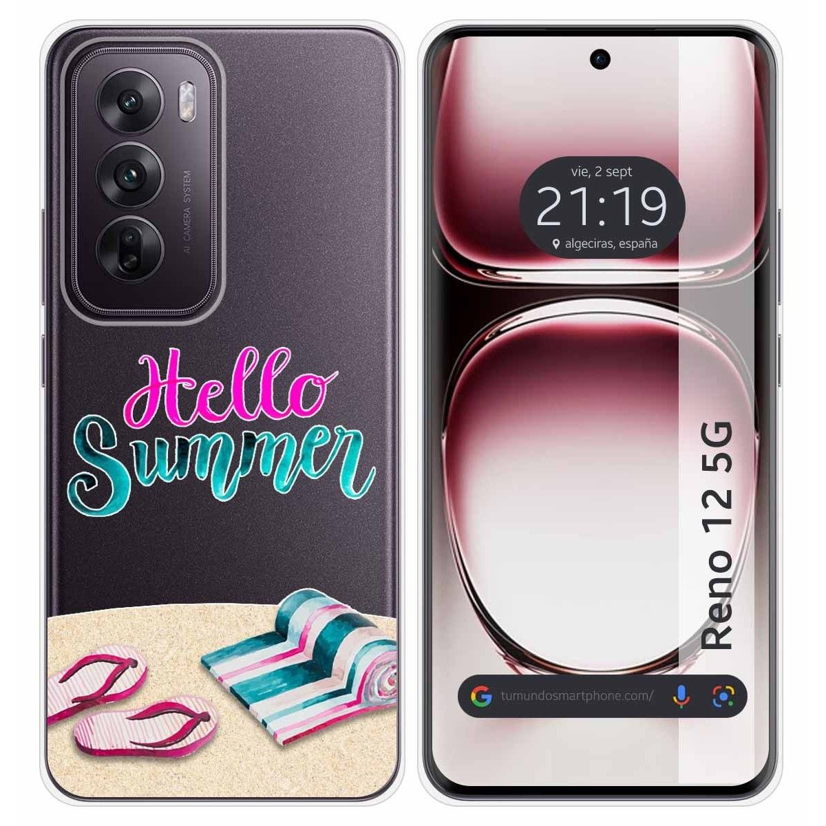 Funda Silicona Transparente para Oppo Reno 12 5G diseño Summer Dibujos