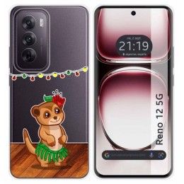 Funda Silicona Transparente para Oppo Reno 12 5G diseño Suricata Dibujos