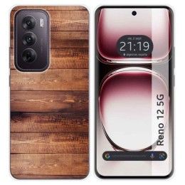 Funda Silicona para Oppo Reno 12 5G diseño Madera 02 Dibujos