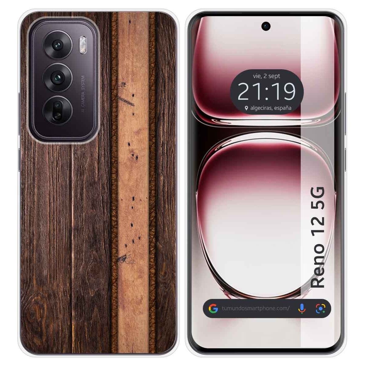 Funda Silicona para Oppo Reno 12 5G diseño Madera 05 Dibujos