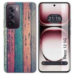 Funda Silicona para Oppo Reno 12 5G diseño Madera 10 Dibujos