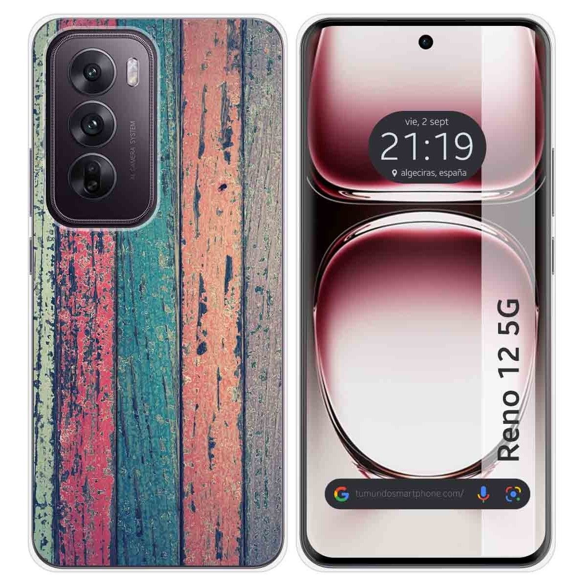 Funda Silicona para Oppo Reno 12 5G diseño Madera 10 Dibujos