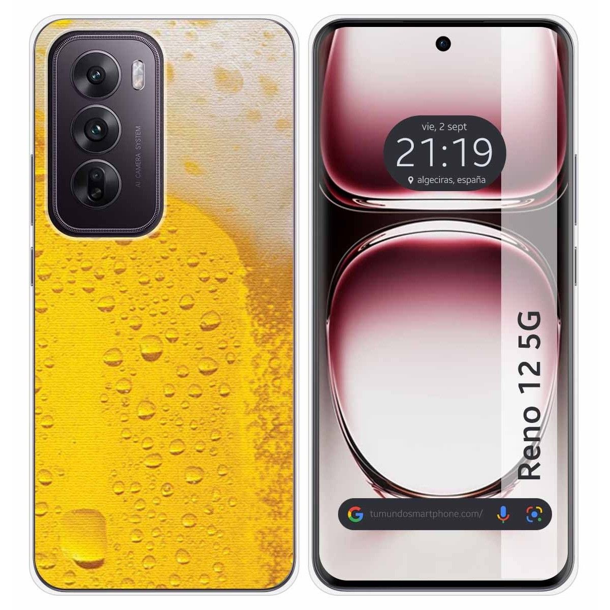 Funda Silicona para Oppo Reno 12 5G diseño Cerveza Dibujos