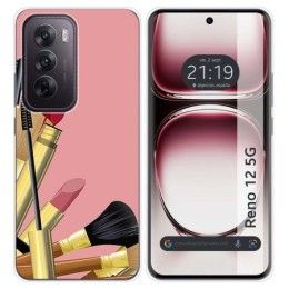 Funda Silicona para Oppo Reno 12 5G diseño Brochas Dibujos