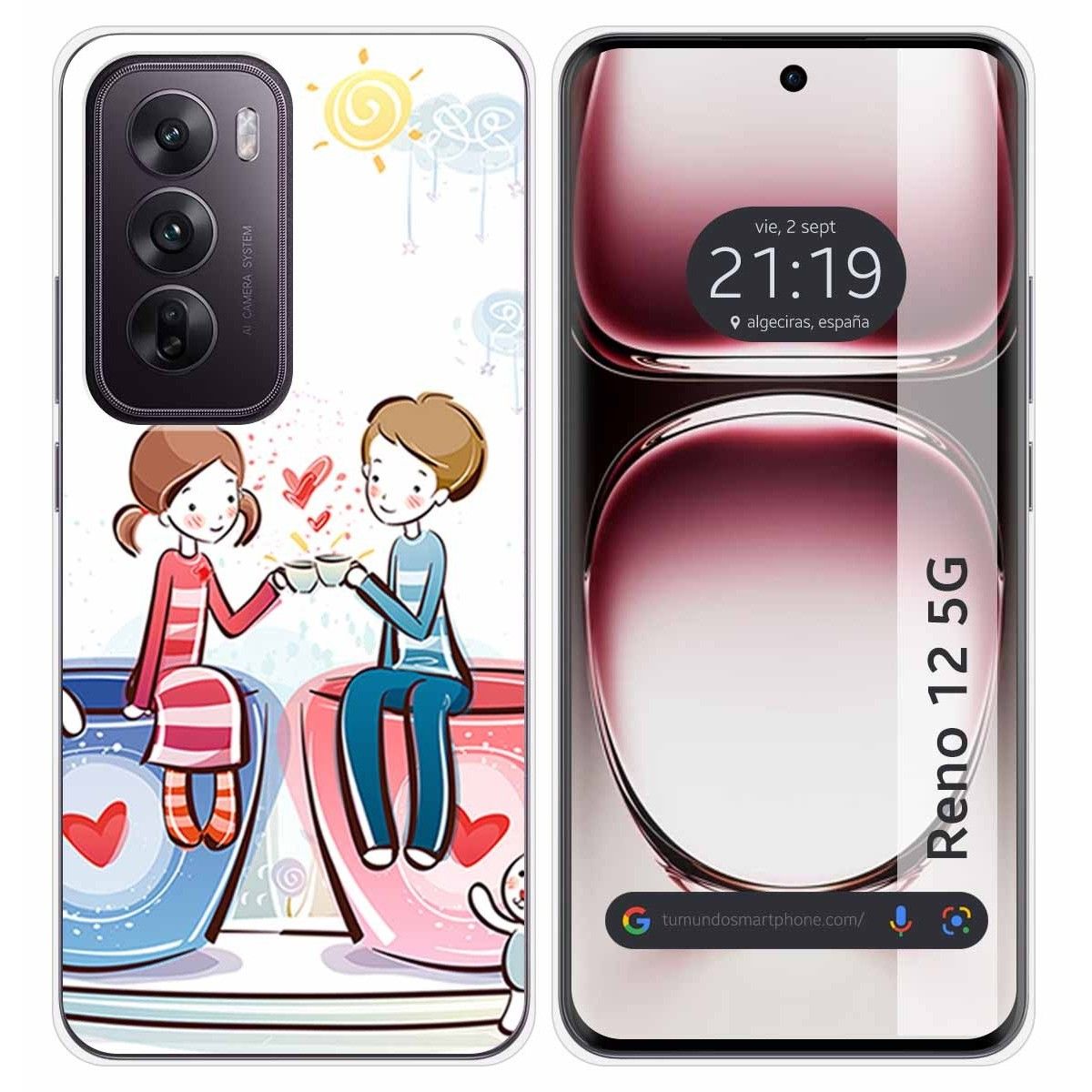 Funda Silicona para Oppo Reno 12 5G diseño Café Dibujos