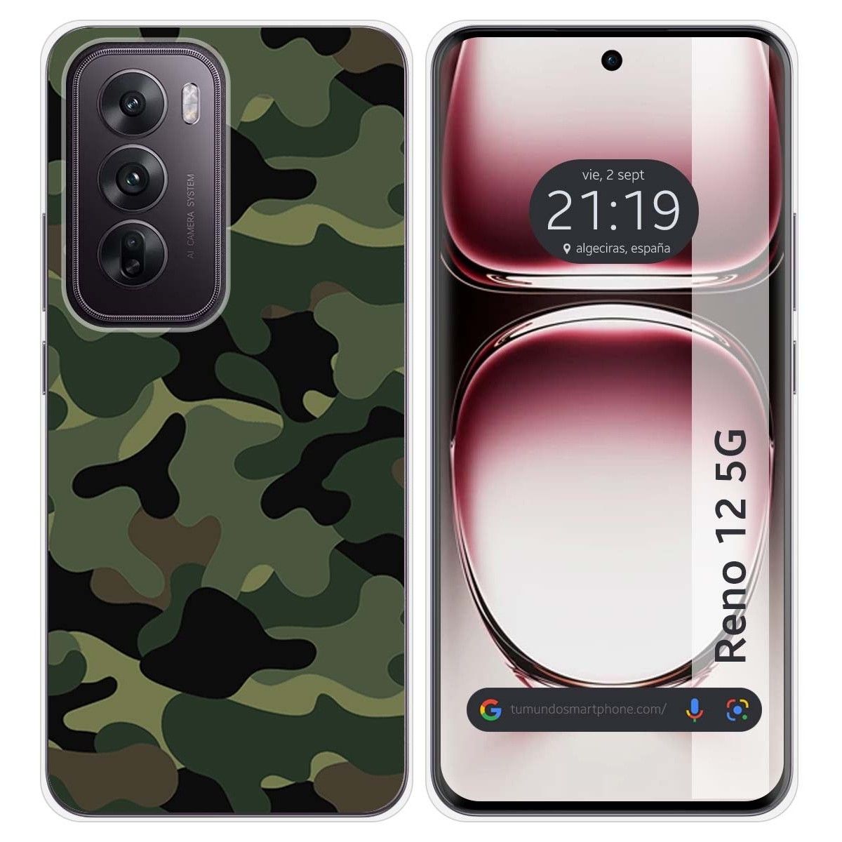 Funda Silicona para Oppo Reno 12 5G diseño Camuflaje Dibujos