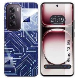 Funda Silicona para Oppo Reno 12 5G diseño Circuito Dibujos