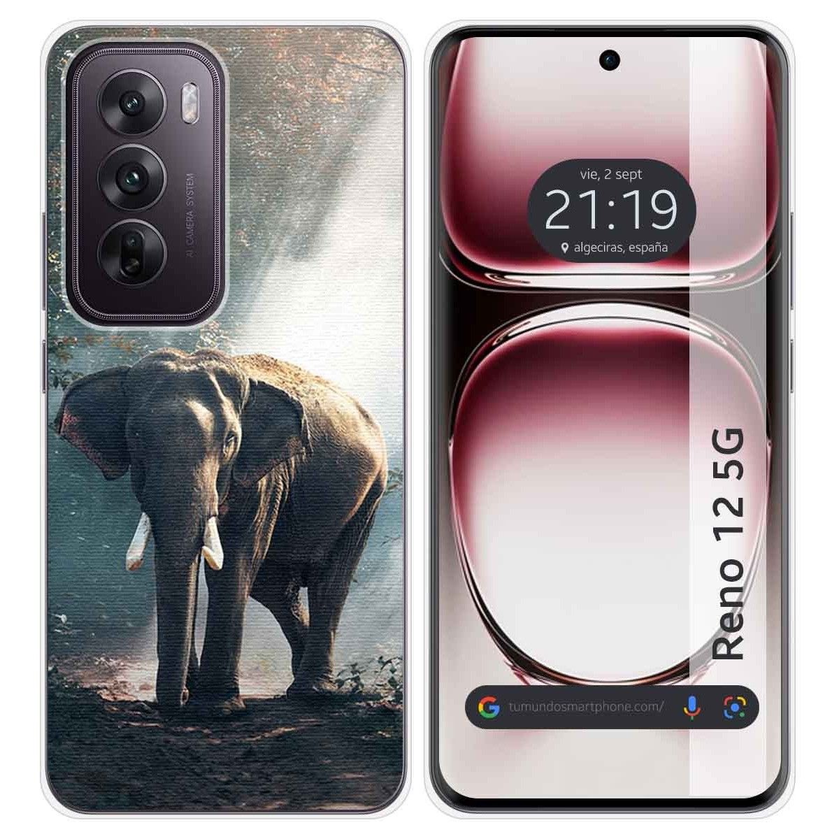 Funda Silicona para Oppo Reno 12 5G diseño Elefante Dibujos