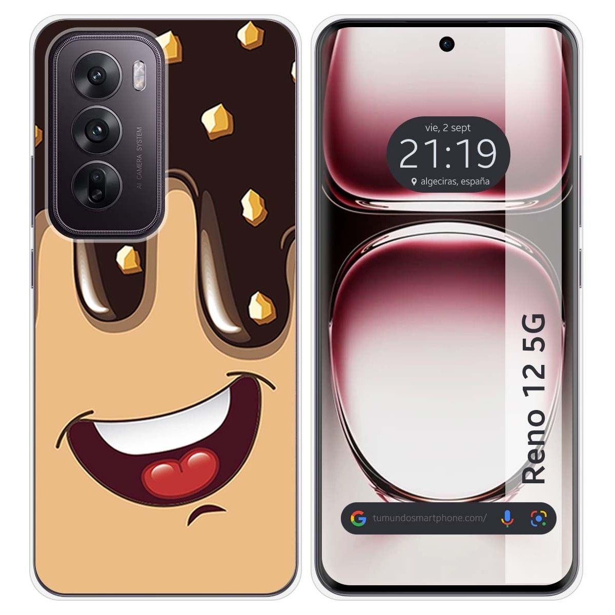 Funda Silicona para Oppo Reno 12 5G diseño Helado Chocolate Dibujos