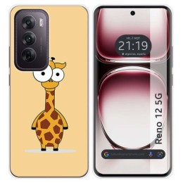 Funda Silicona para Oppo Reno 12 5G diseño Jirafa Dibujos