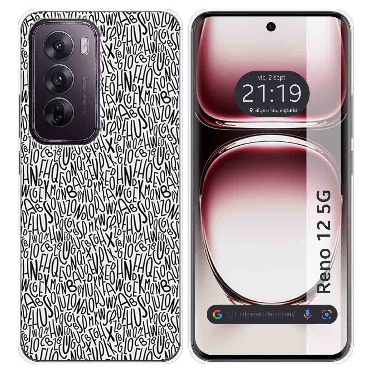 Funda Silicona para Oppo Reno 12 5G diseño Letras Dibujos