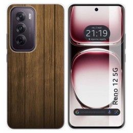 Funda Silicona para Oppo Reno 12 5G diseño Madera Dibujos