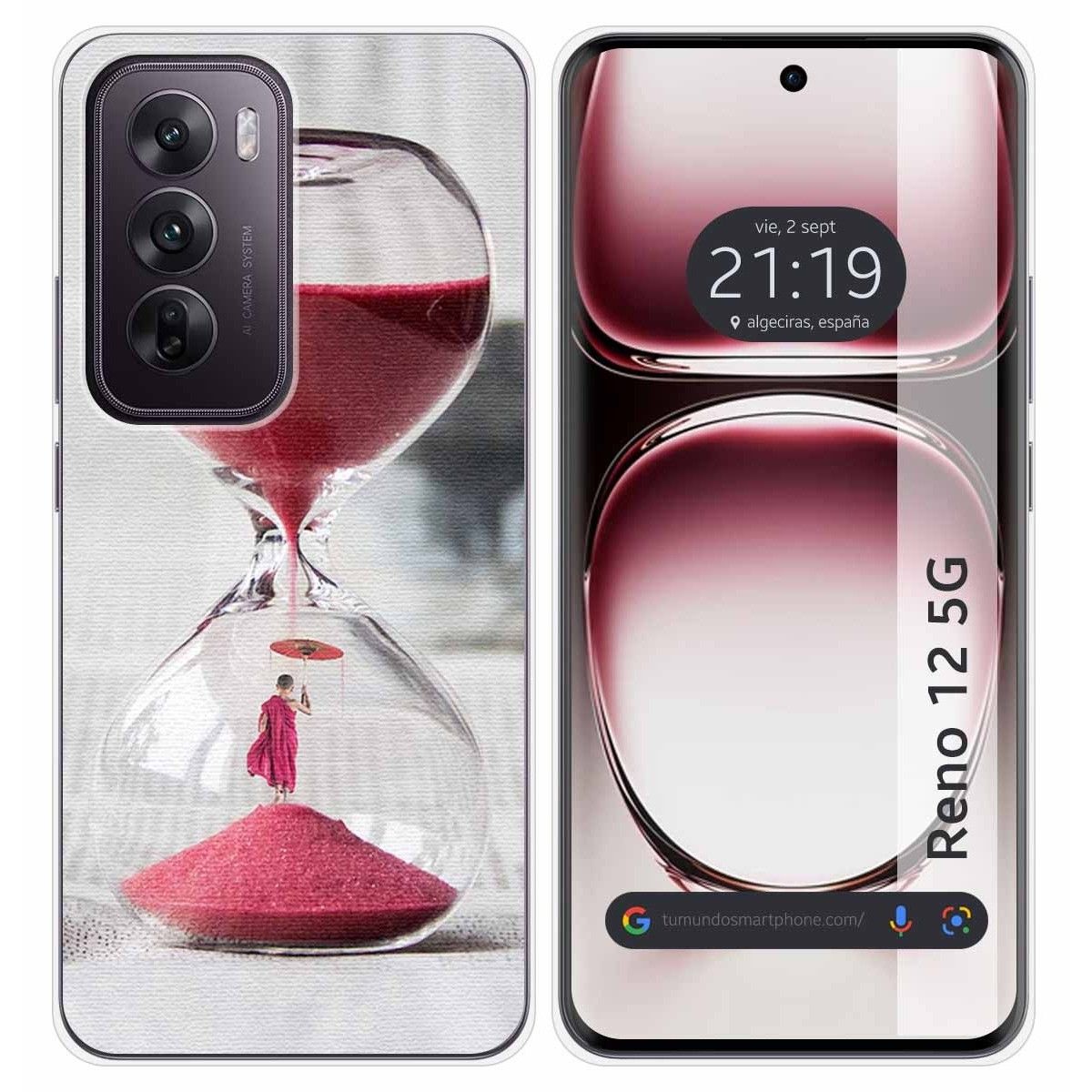 Funda Silicona para Oppo Reno 12 5G diseño Reloj Dibujos