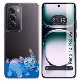 Funda Silicona Transparente para Oppo Reno 12 Pro 5G diseño Hipo Dibujos