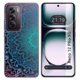 Funda Silicona Transparente para Oppo Reno 12 Pro 5G diseño Mandala Dibujos