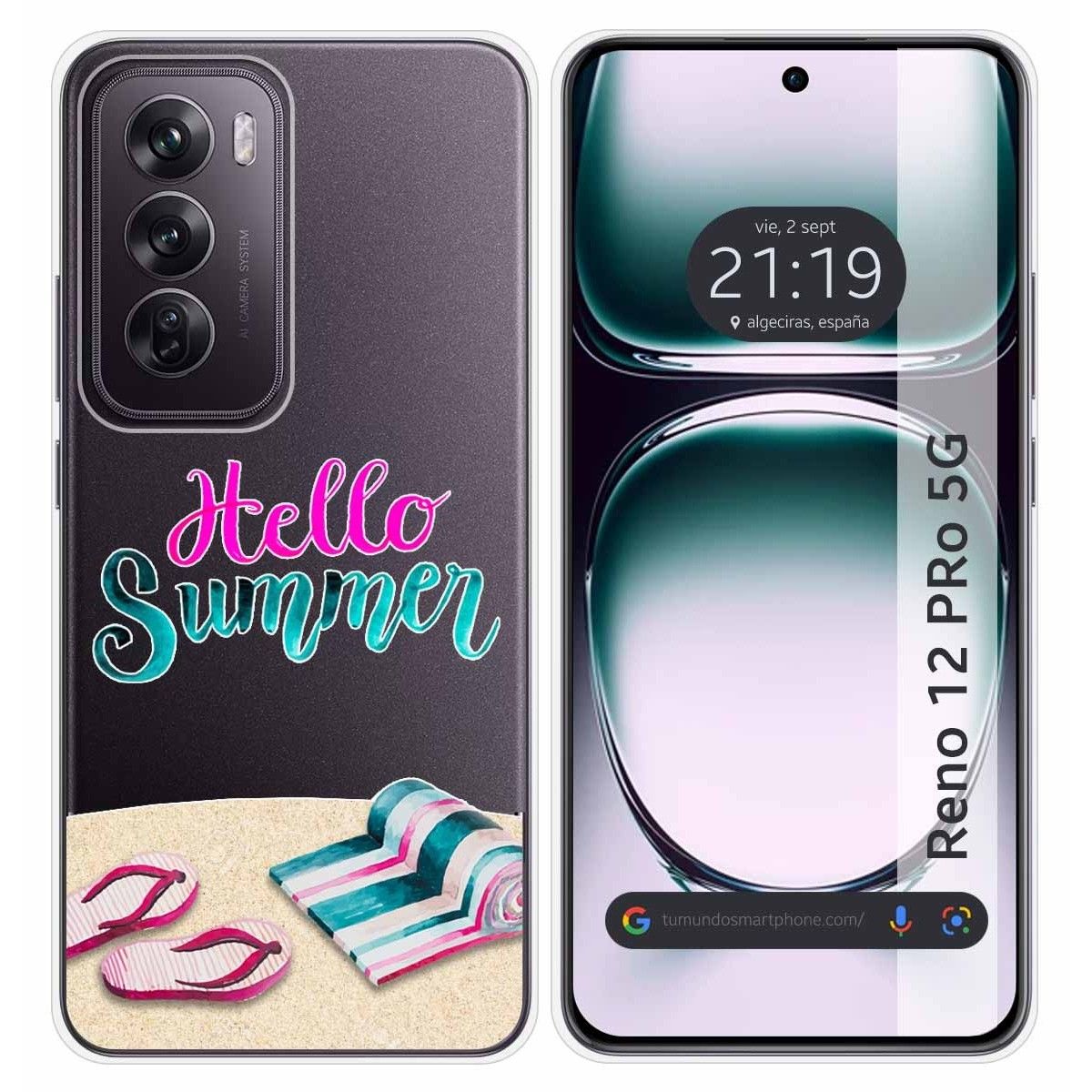 Funda Silicona Transparente para Oppo Reno 12 Pro 5G diseño Summer Dibujos