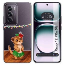 Funda Silicona Transparente para Oppo Reno 12 Pro 5G diseño Suricata Dibujos