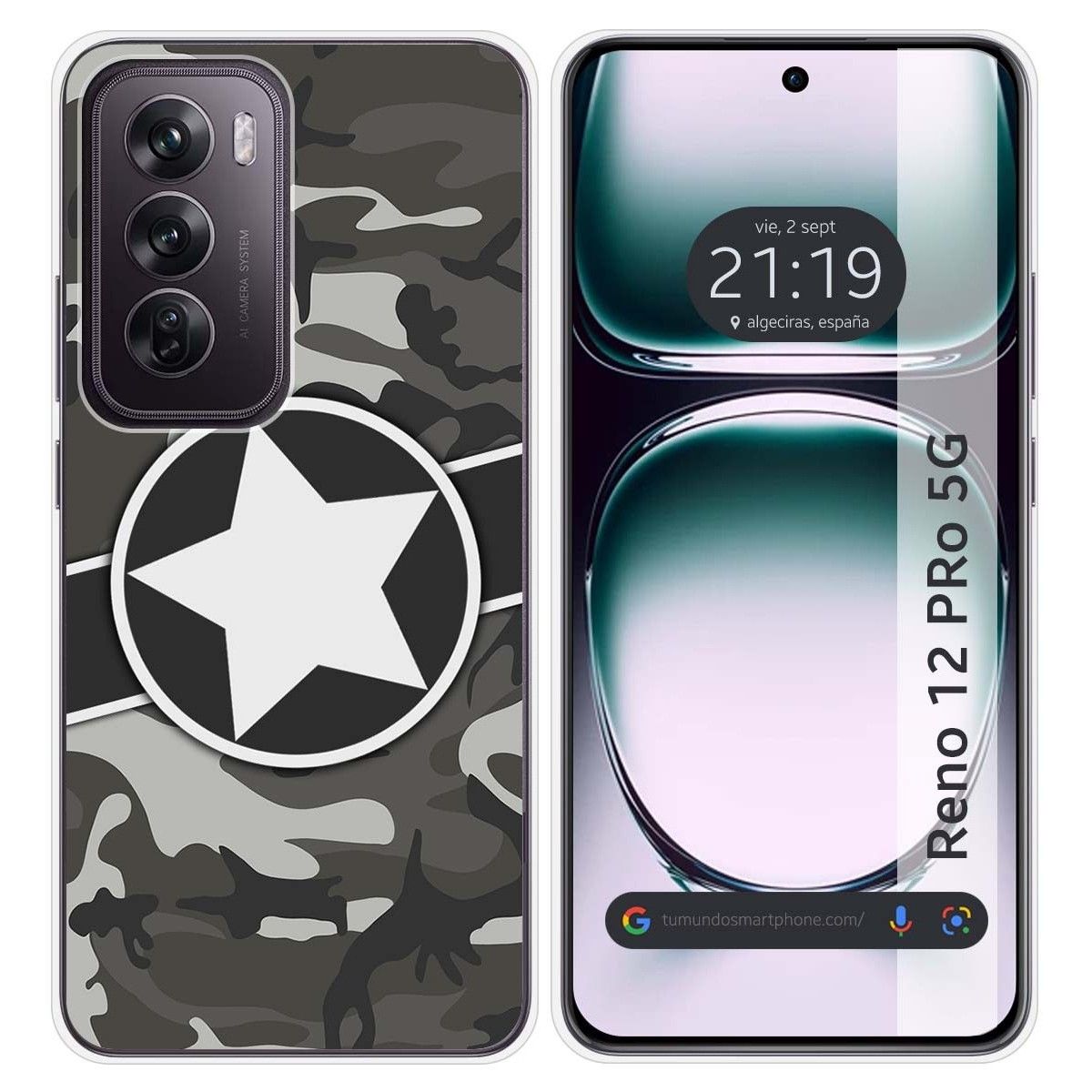 Funda Silicona para Oppo Reno 12 Pro 5G diseño Camuflaje 02 Dibujos