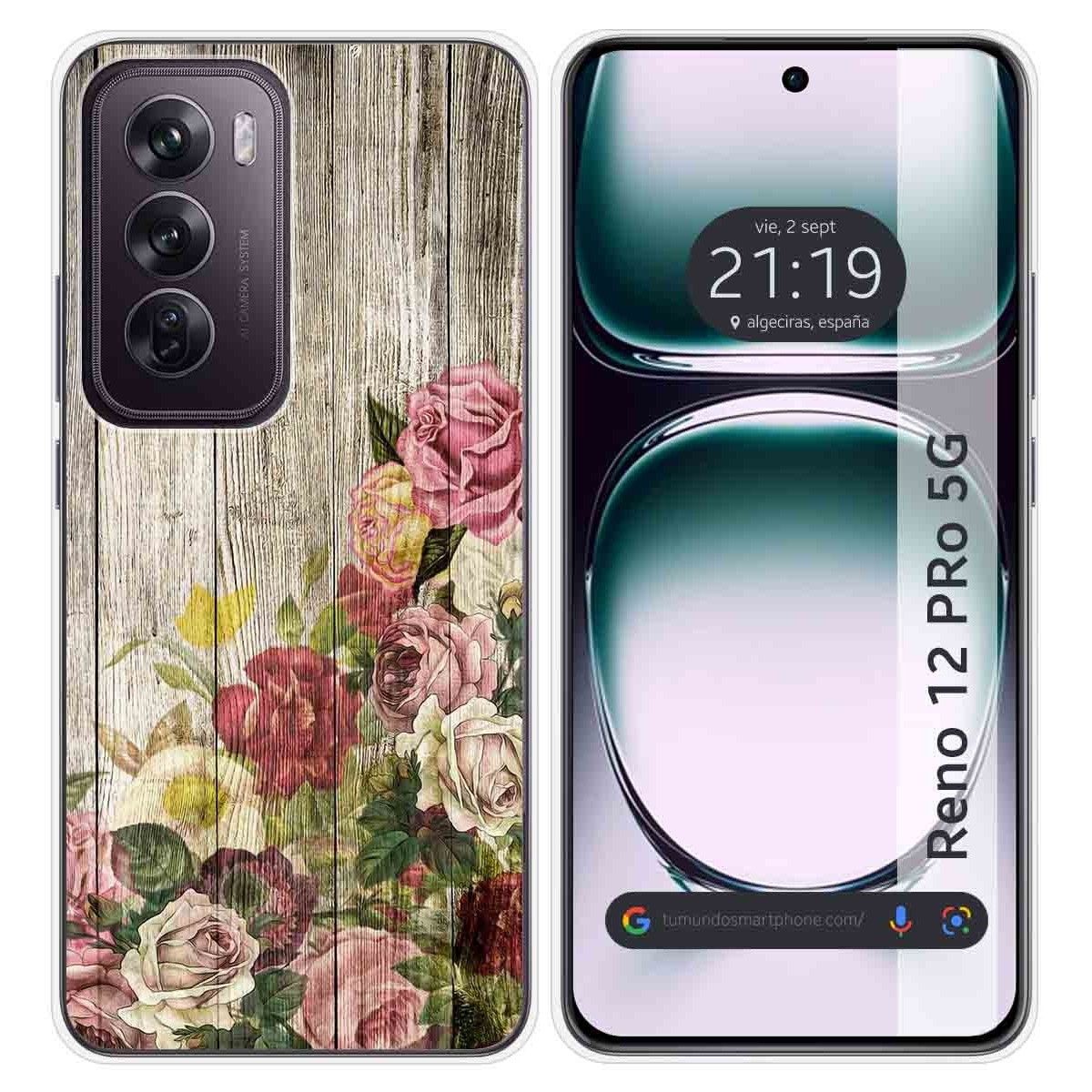 Funda Silicona para Oppo Reno 12 Pro 5G diseño Madera 08 Dibujos