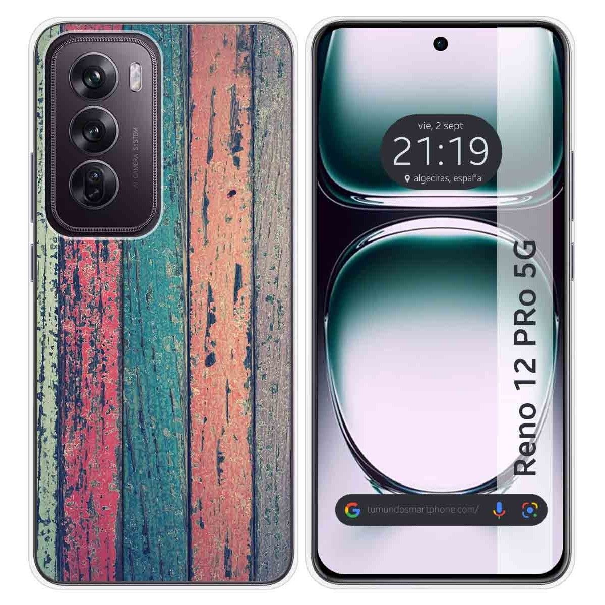 Funda Silicona para Oppo Reno 12 Pro 5G diseño Madera 10 Dibujos