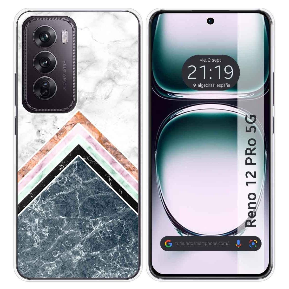 Funda Silicona para Oppo Reno 12 Pro 5G diseño Mármol 05 Dibujos