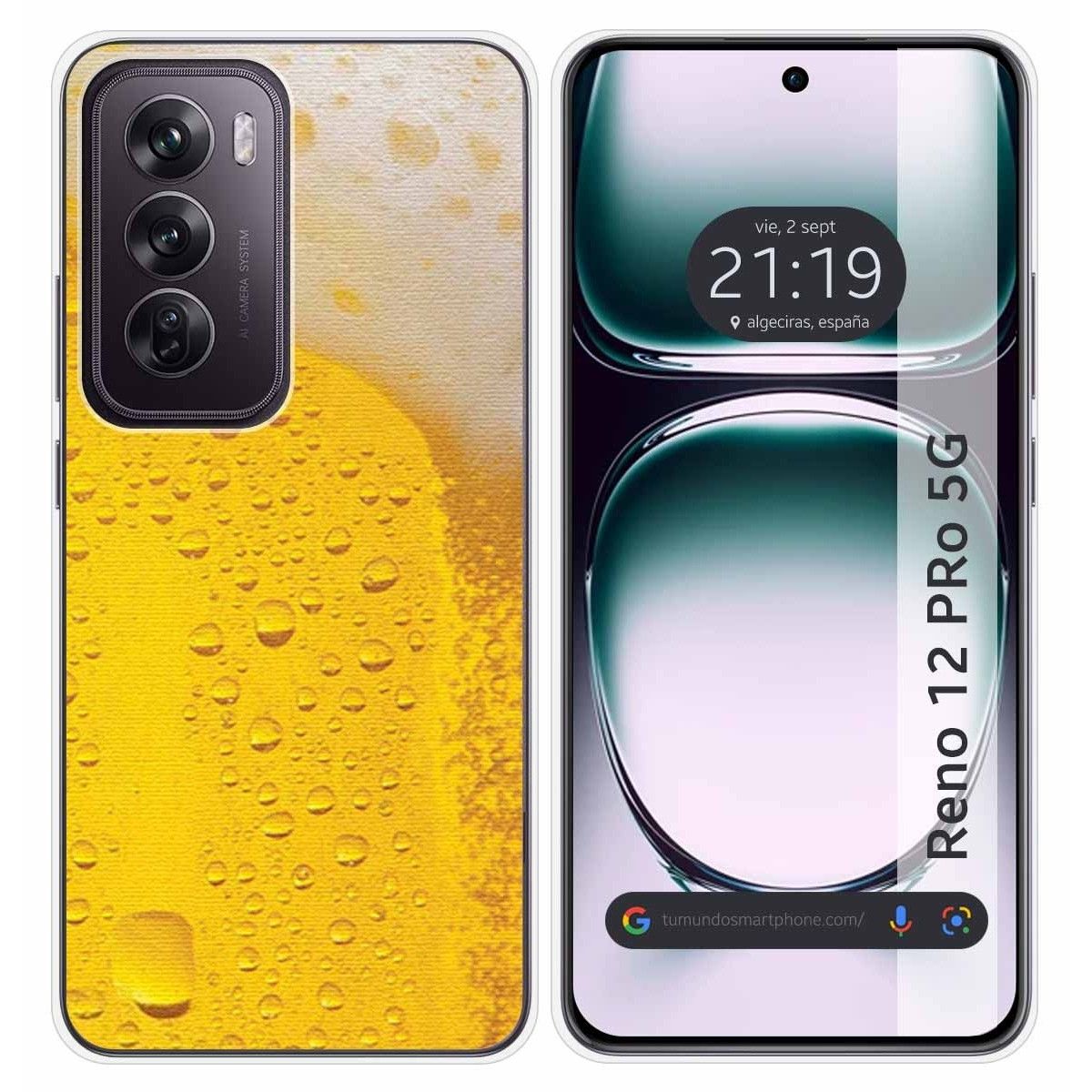 Funda Silicona para Oppo Reno 12 Pro 5G diseño Cerveza Dibujos