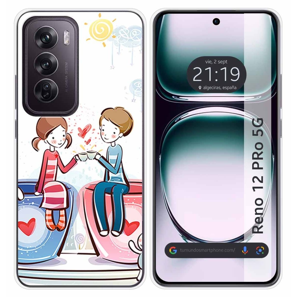 Funda Silicona para Oppo Reno 12 Pro 5G diseño Café Dibujos