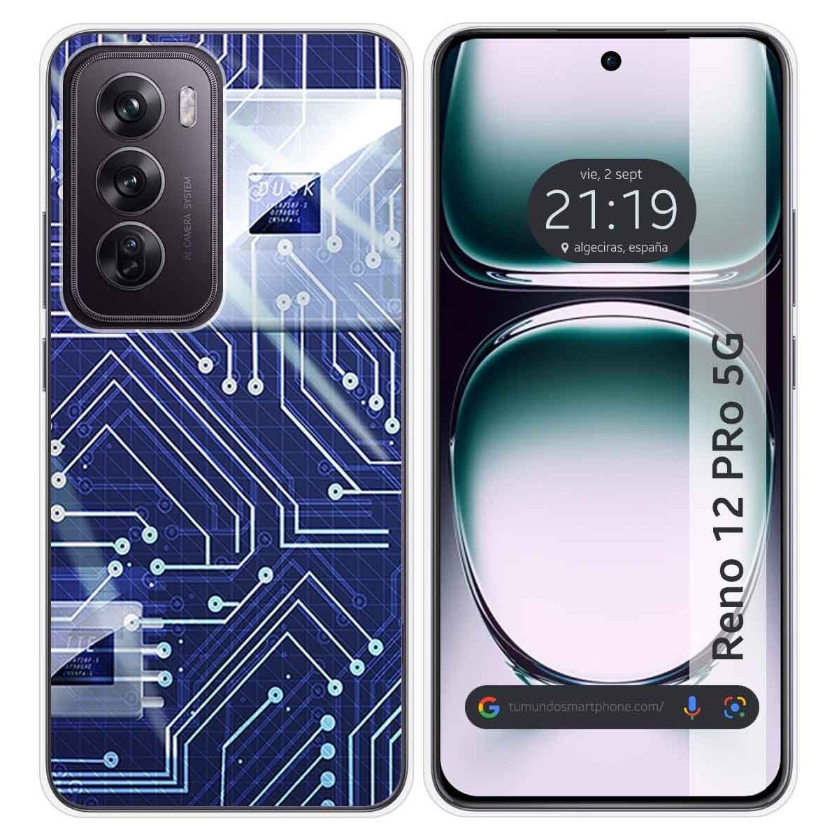 Funda Silicona para Oppo Reno 12 Pro 5G diseño Circuito Dibujos