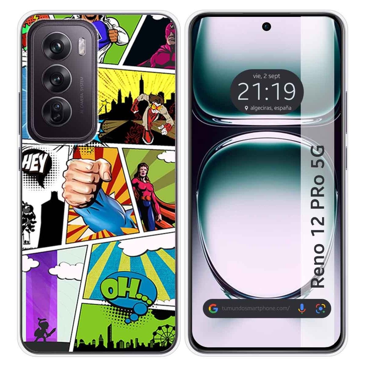 Funda Silicona para Oppo Reno 12 Pro 5G diseño Comic Dibujos