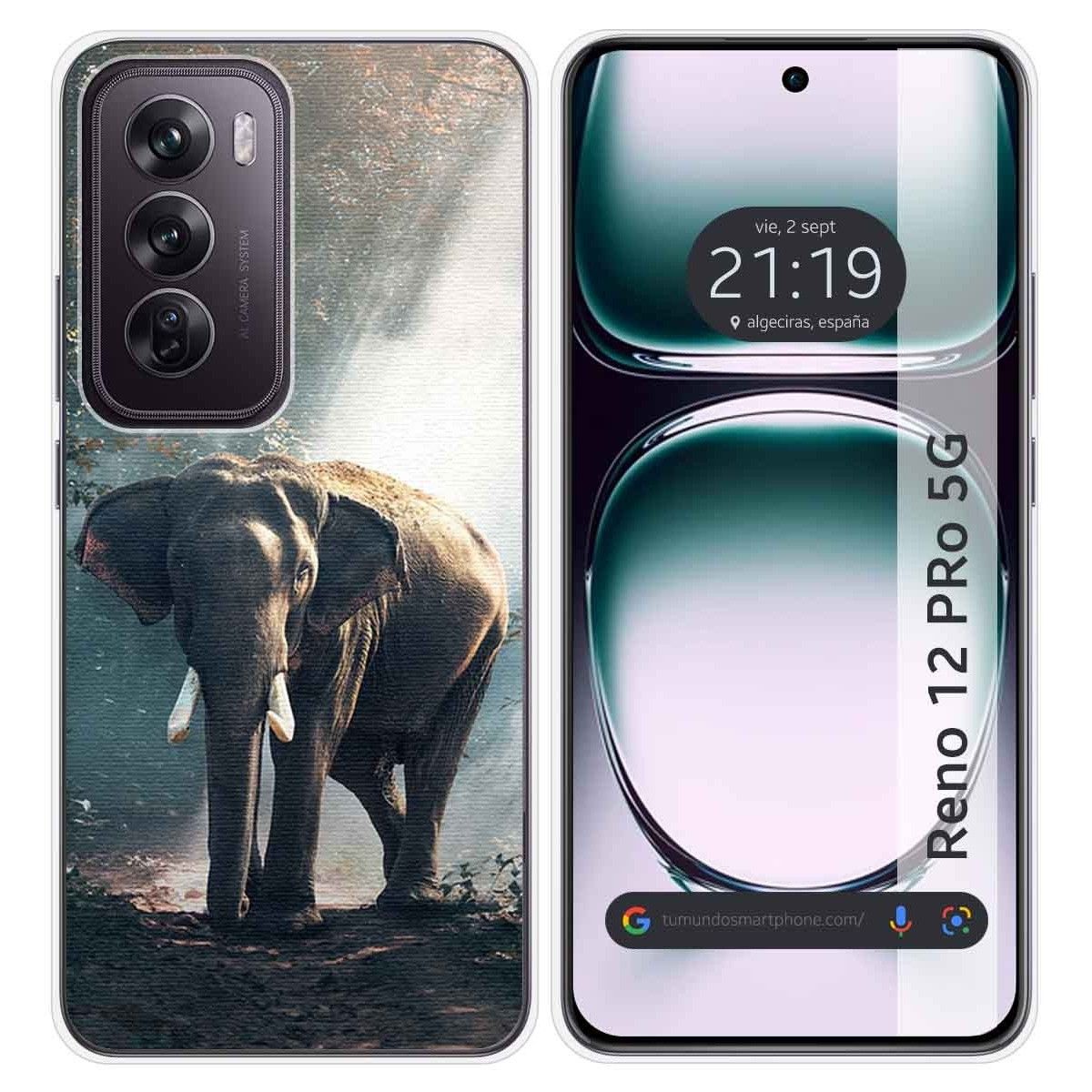 Funda Silicona para Oppo Reno 12 Pro 5G diseño Elefante Dibujos