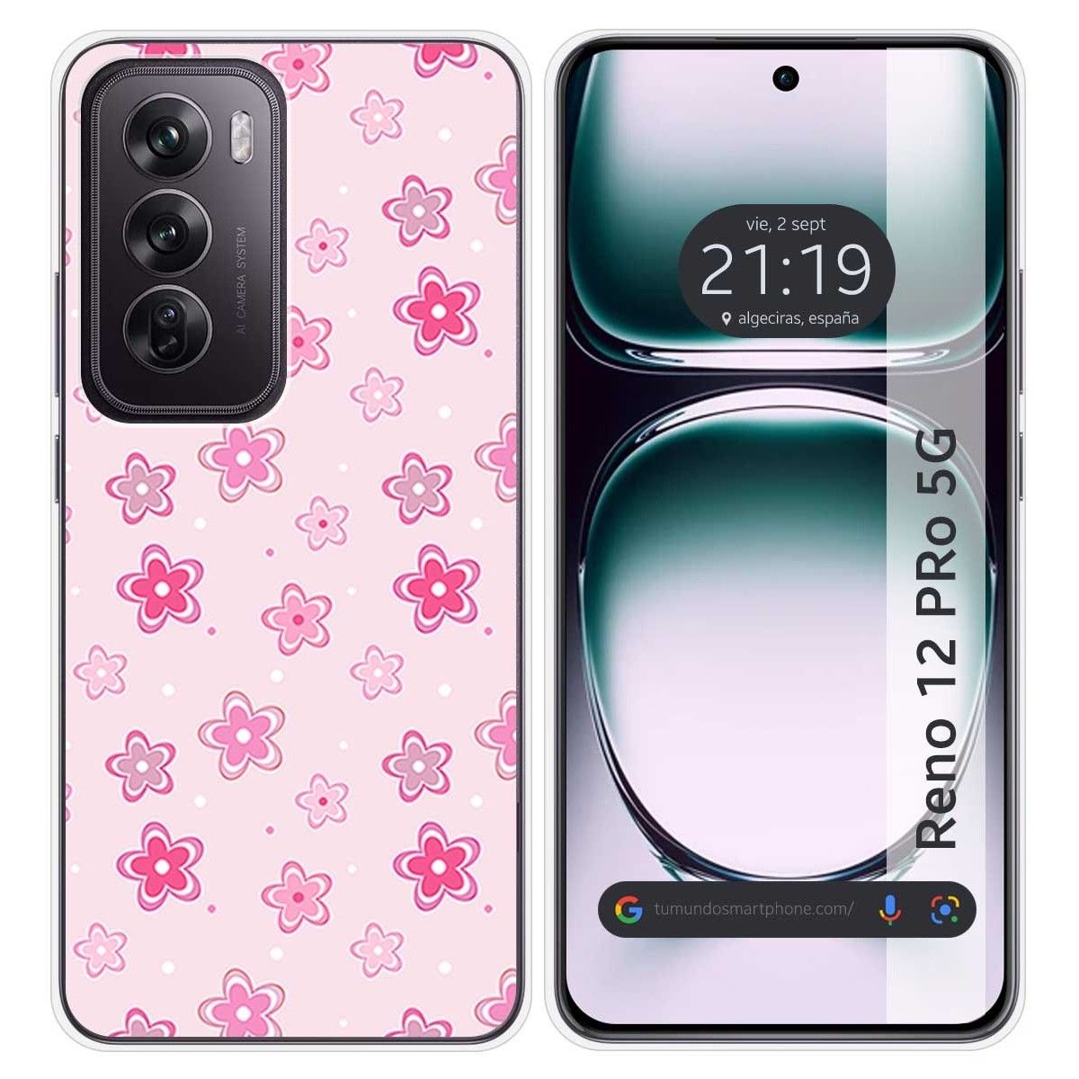 Funda Silicona para Oppo Reno 12 Pro 5G diseño Flores Dibujos