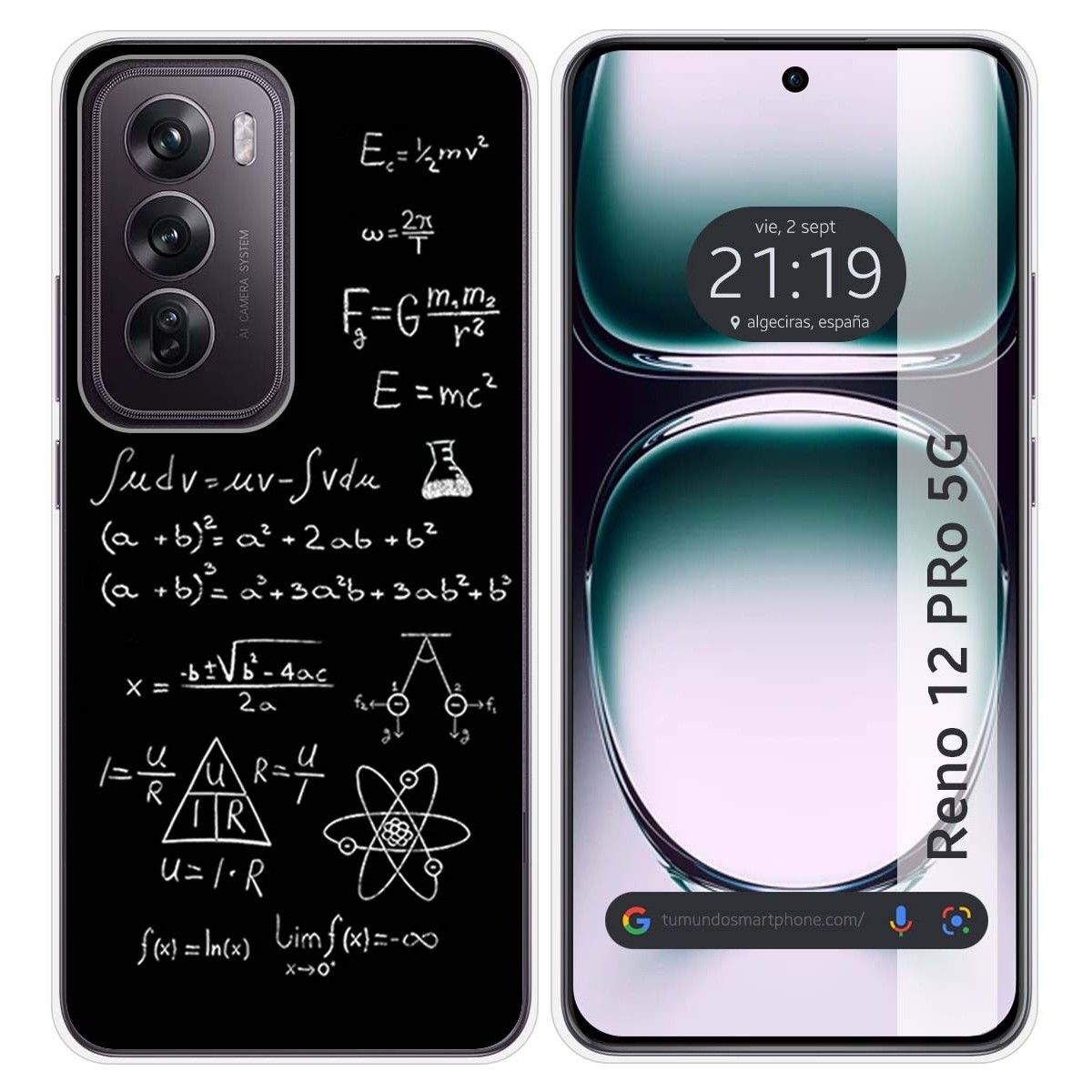 Funda Silicona para Oppo Reno 12 Pro 5G diseño Formulas Dibujos