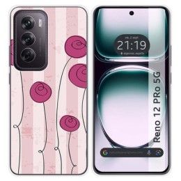 Funda Silicona para Oppo Reno 12 Pro 5G diseño Flores Vintage Dibujos