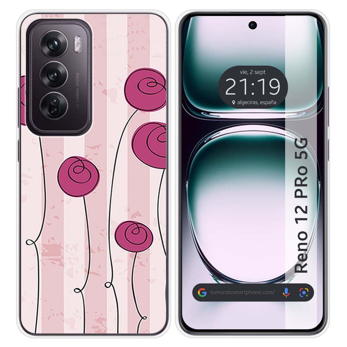 Funda Silicona para Oppo Reno 12 Pro 5G diseño Flores Vintage Dibujos