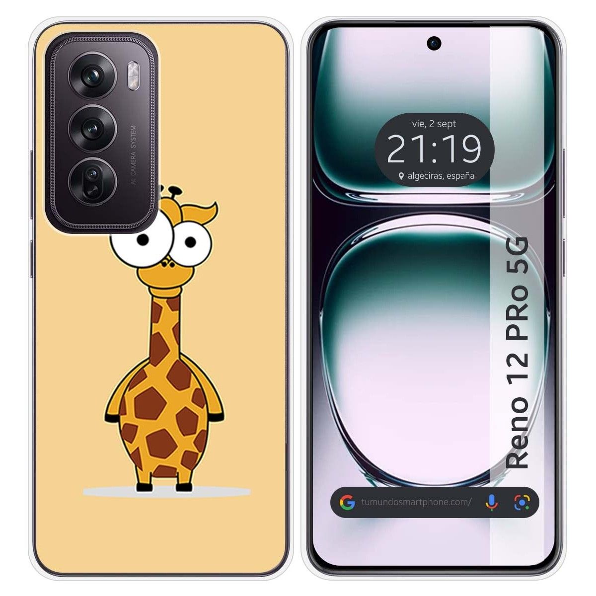 Funda Silicona para Oppo Reno 12 Pro 5G diseño Jirafa Dibujos