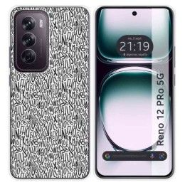 Funda Silicona para Oppo Reno 12 Pro 5G diseño Letras Dibujos