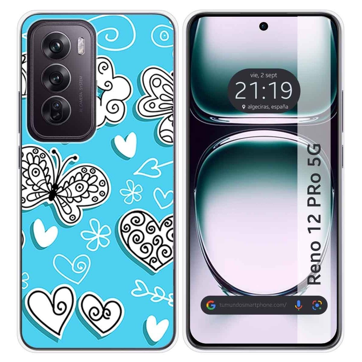 Funda Silicona para Oppo Reno 12 Pro 5G diseño Mariposas Dibujos