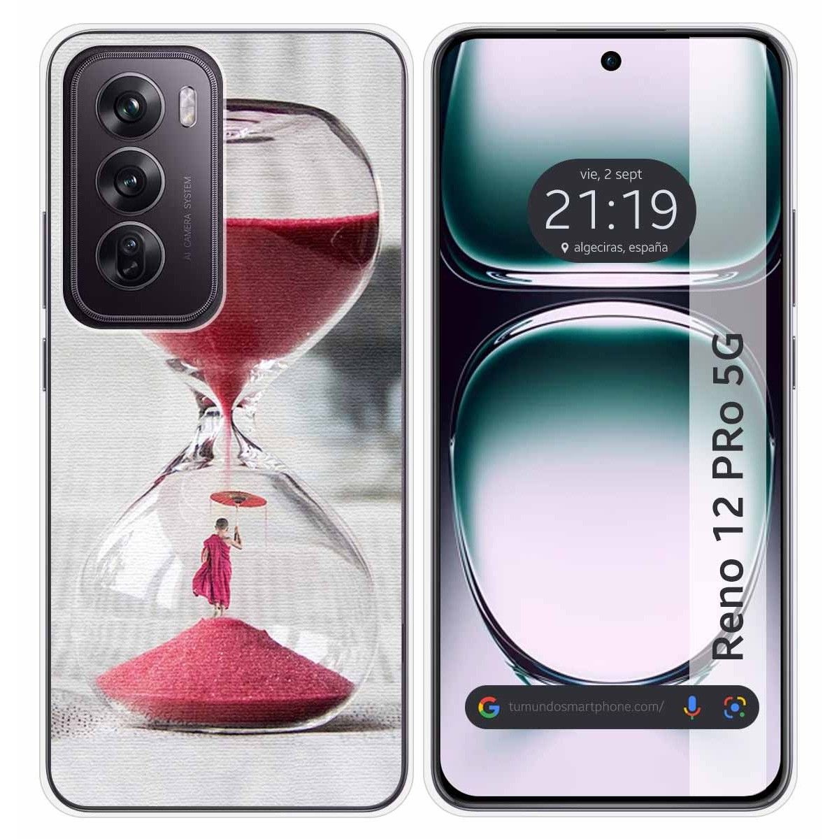 Funda Silicona para Oppo Reno 12 Pro 5G diseño Reloj Dibujos